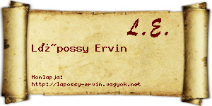 Lápossy Ervin névjegykártya