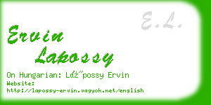 ervin lapossy business card